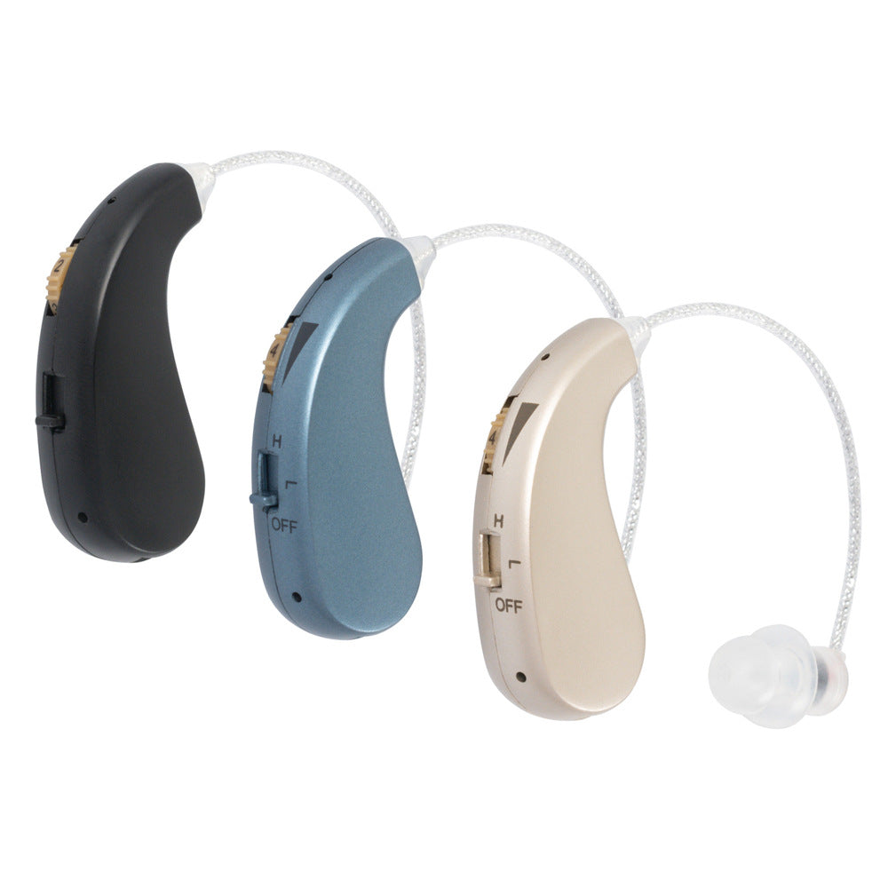 Aparat auditiv retroauricular BTE Reincarcabil, Flippy, Set 2 bucati Stinga Dreapta, Standard European, Aparat auditiv Cu incarcator, Aparat pentru Auz, 12 x 8.5 x 4 cm, 89 g, Albastru