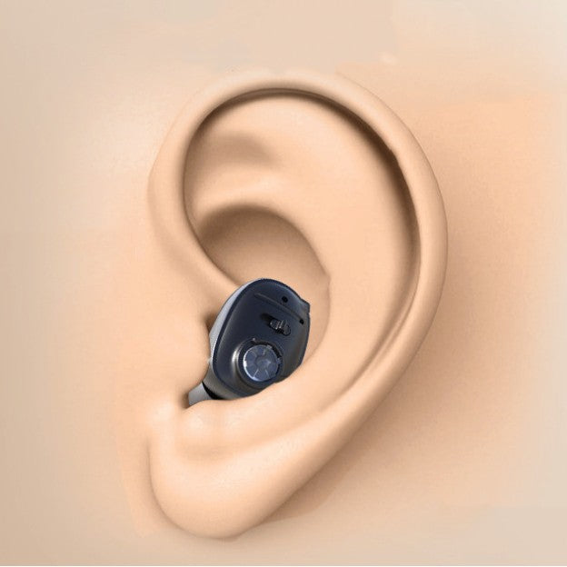 Aparat Auditiv Intraauricular In-Ear, Amplificator de sunet pentru Auz, Minuscul Design Nou, 14 x 10 x 3.8 cm, 116 gr, Negru