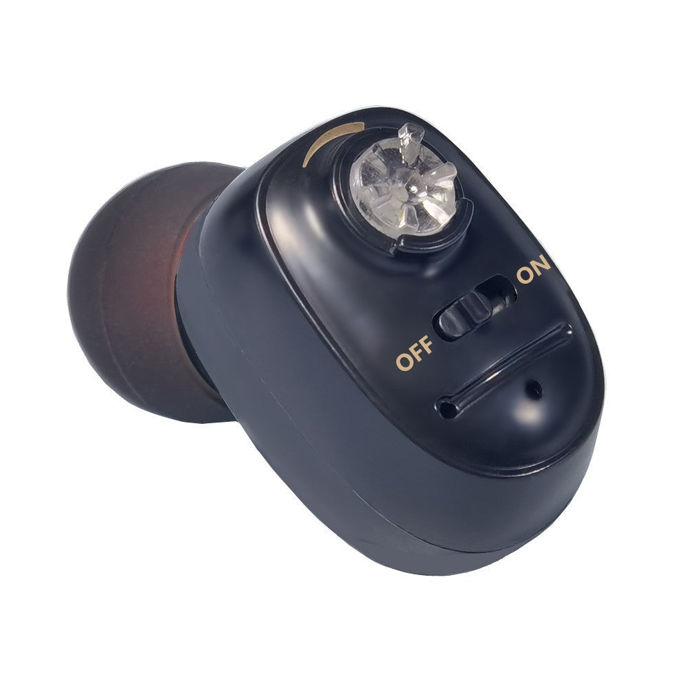 Aparat Auditiv Intraauricular In-Ear, Amplificator de sunet pentru Auz, Minuscul Design Nou, 14 x 10 x 3.8 cm, 116 gr, Negru