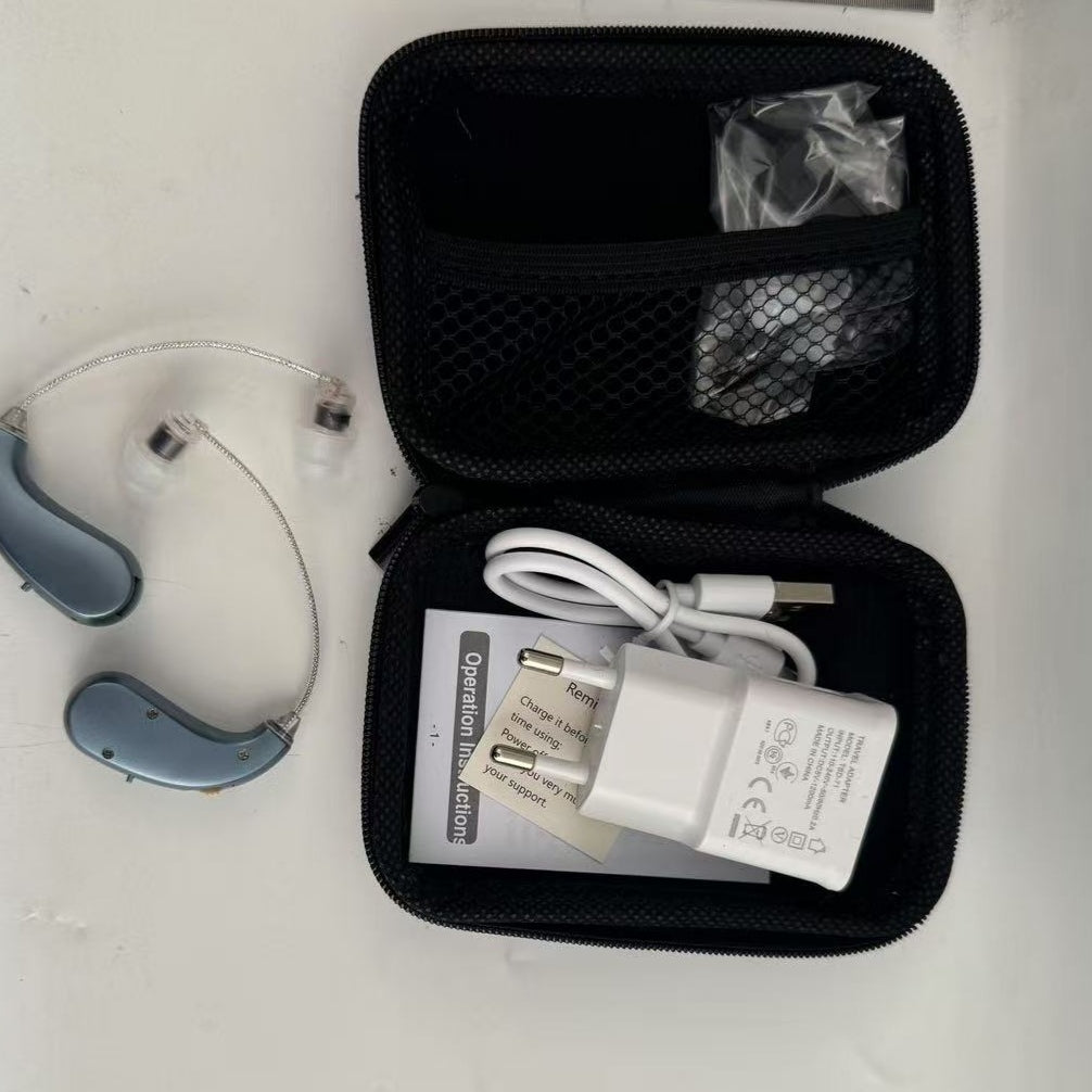 Set 2 Aparate Auditive Profesionale Reîncărcabile, Amplificare 110dB, Autonomie 48h, pentru Ambele Urechi
